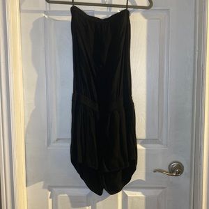 Aritzia; Talula black strapless romper